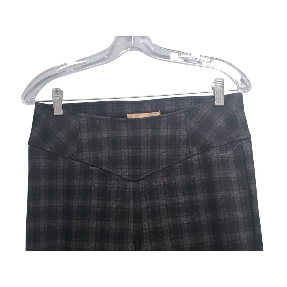 Hope & Harlow‎ Womens Gray Black Plaid Skinny Pull On Pants Career Size M
